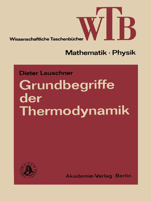 cover image of Grundbegriffe der Thermodynamik